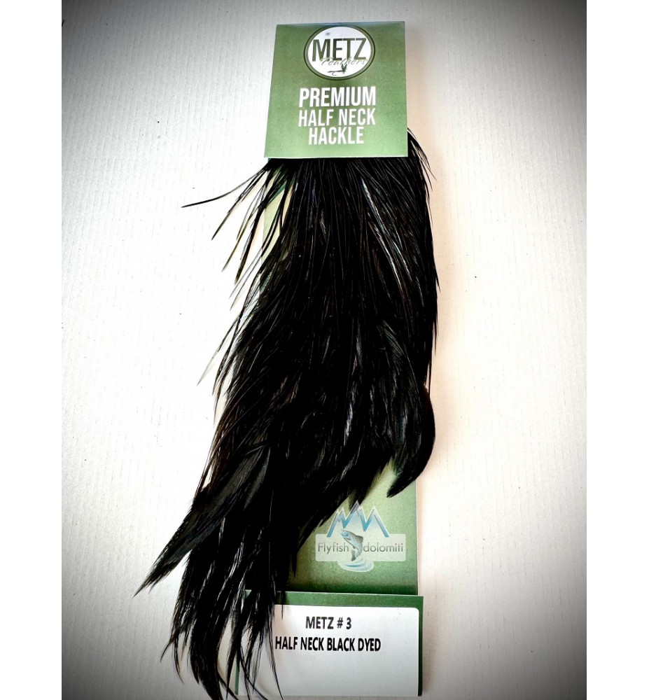 Metz Mezzo Collo di gallo grado #3 Dyed Black Metz Mezzo Collo di gallo grado #3 Dyed Black