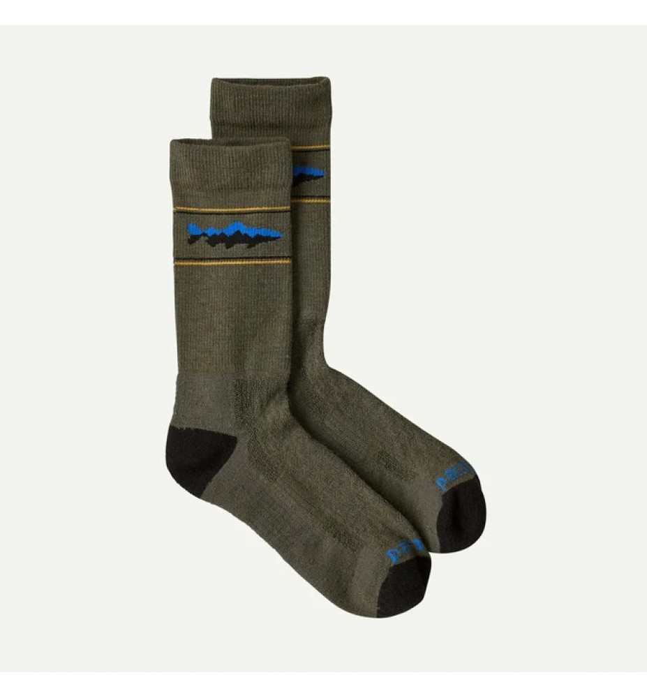 Patagonia Merino Wool Blend Crew Socks Basin Green 