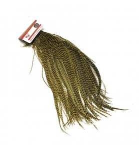 Whiting 1/2 Saddle Bronze grizzly dyed Golden Olive