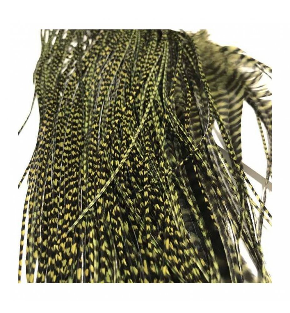 Whiting 1/2 Saddle Bronze Grizzly Dyed  Olive