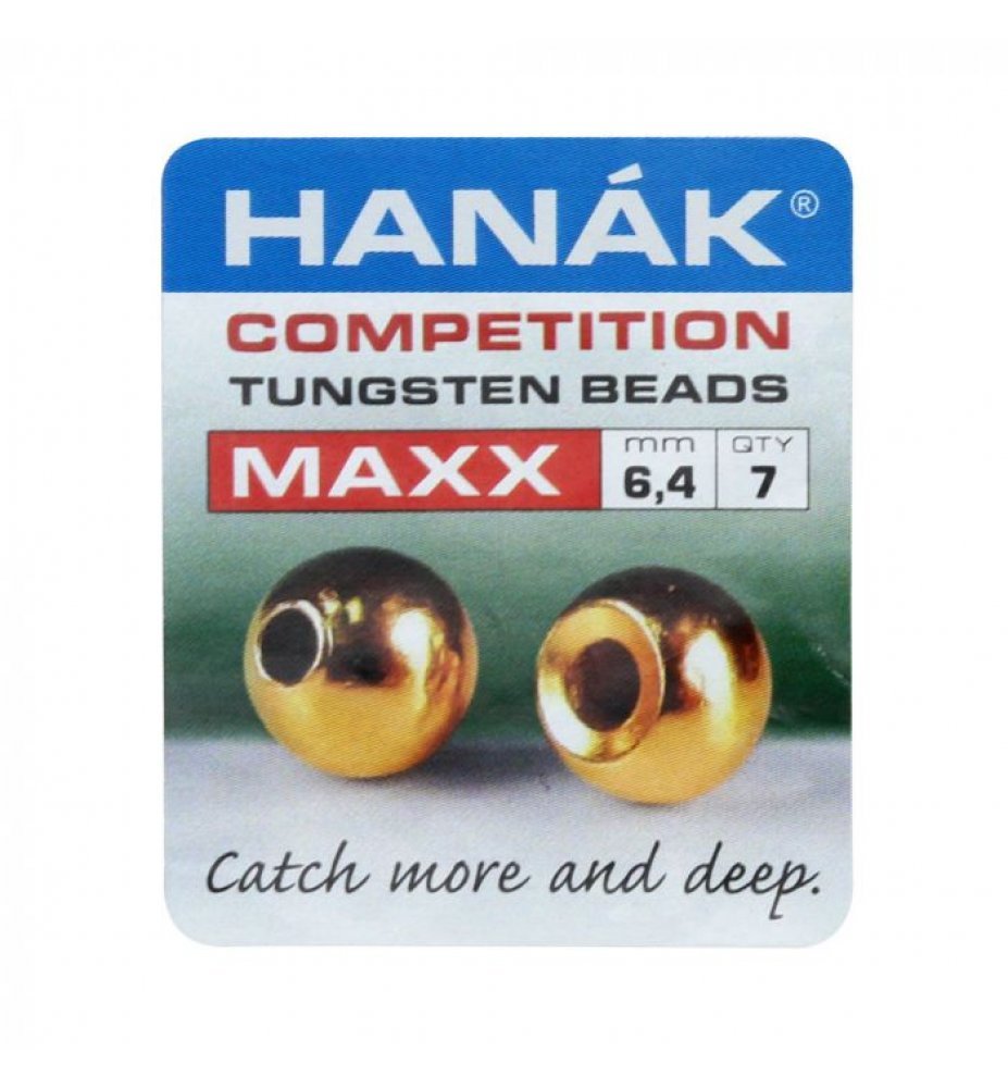 Hanak Maxx Tungsten Beads, gold 6,4mm 